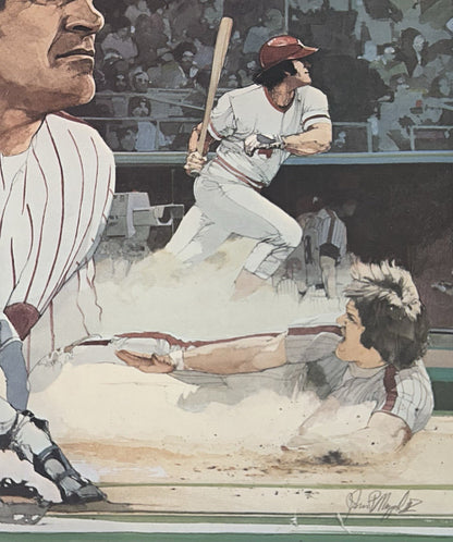 Pete Rose Signed 16x20 Framed Maggard LE Litho Photo Phillies Autograph COA