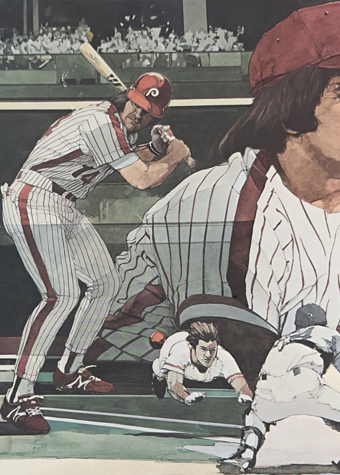 Pete Rose Signed 16x20 Framed Maggard LE Litho Photo Phillies Autograph COA