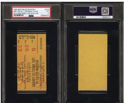 Feb 1 1962 Celtics Lakers Ticket Bill Russell 24 Rbs  Psa 3 Pop 1 At Maryland