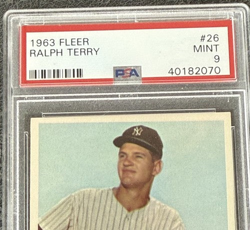 1963 Fleer #26 Ralph Terry New York Yankees PSA 9 Mint High End LOW POP