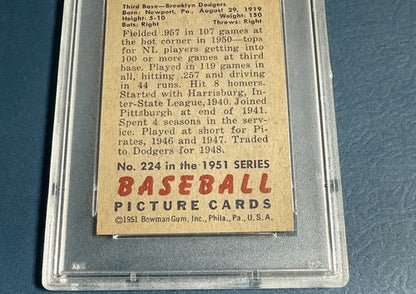 1951 Bowman #224 Billy Cox Brooklyn Dodgers Psa 8.5 Mint + Beauty Pop 3 High End