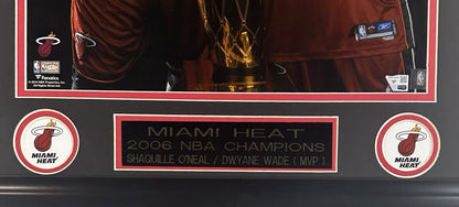 Shaquille O’Neal Dwayne Wade Signed 16x20 Framed Finals Photo Heat Auto Fanatics