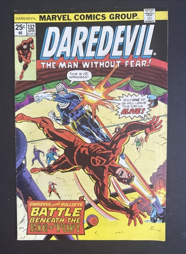 Daredevil #132 Marvel Comics April 1976- Key Book Bullseye 2nd appearance