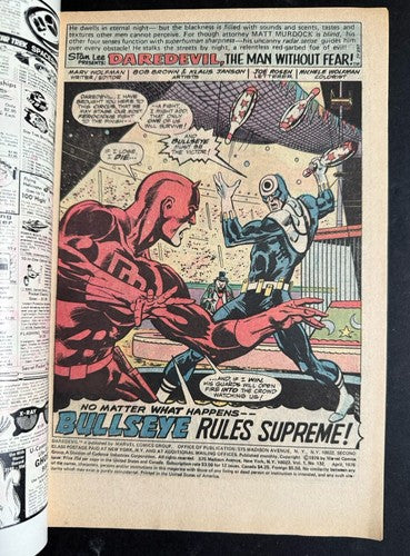 Daredevil #132 Marvel Comics April 1976- Key Book Bullseye 2nd appearance