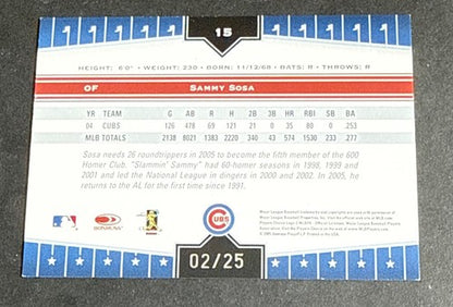 2005 Donruss Champions #264 Sammy Sosa Impressions Green  #2/25 Sp  Chicago Cubs