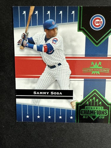 2005 Donruss Champions #264 Sammy Sosa Impressions Green  #2/25 Sp  Chicago Cubs