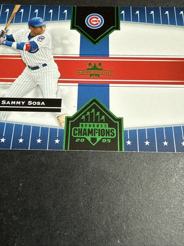 2005 Donruss Champions #264 Sammy Sosa Impressions Green  #2/25 Sp  Chicago Cubs