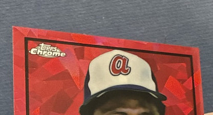 2021 Topps Chrome Platinum Anniversary Red Atomic Refractor Hank Aaron /100 Mint