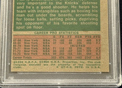 Phil Jackson signed Topps 1973/74 Knicks Cut Psa Coa Mint Auto HOF Coach Bulls