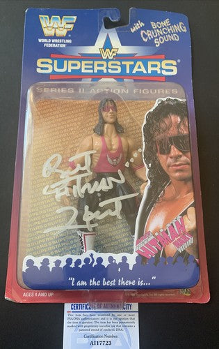WWE Superstars Signed Bret Hitman Hart Jakks Figure New Mint Silver Auto Psa Coa