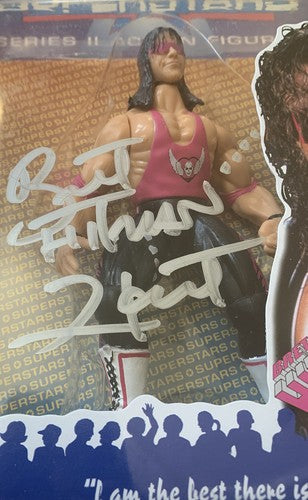 WWE Superstars Signed Bret Hitman Hart Jakks Figure New Mint Silver Auto Psa Coa