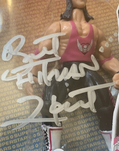 WWE Superstars Signed Bret Hitman Hart Jakks Figure New Mint Silver Auto Psa Coa