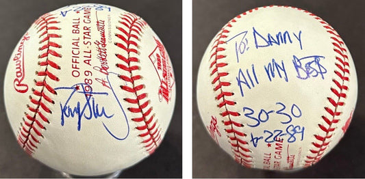 Darryl Strawberry Signed 1989 All Star ASG Baseball Mets To Danny 30-30 Auto COA