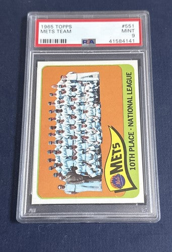 1965 Topps High # New York Mets Team #551 PSA 9 MINT Centered High End