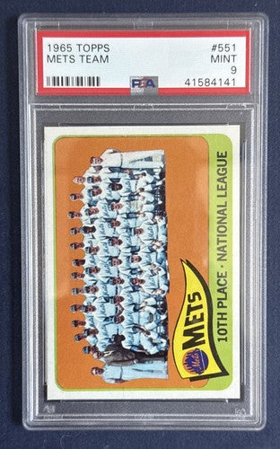 1965 Topps High # New York Mets Team #551 PSA 9 MINT Centered High End