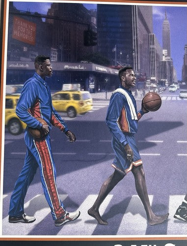 New York Knicks 34th St MSG 16x20 Litho Photo Patrick Ewing John Starks Oakley