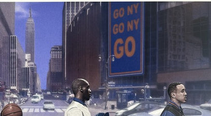 New York Knicks 34th St MSG 16x20 Litho Photo Patrick Ewing John Starks Oakley