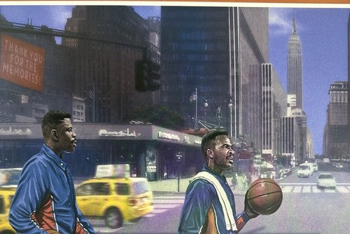 New York Knicks 34th St MSG 16x20 Litho Photo Patrick Ewing John Starks Oakley