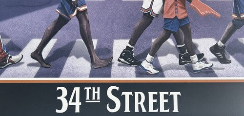New York Knicks 34th St MSG 16x20 Litho Photo Patrick Ewing John Starks Oakley
