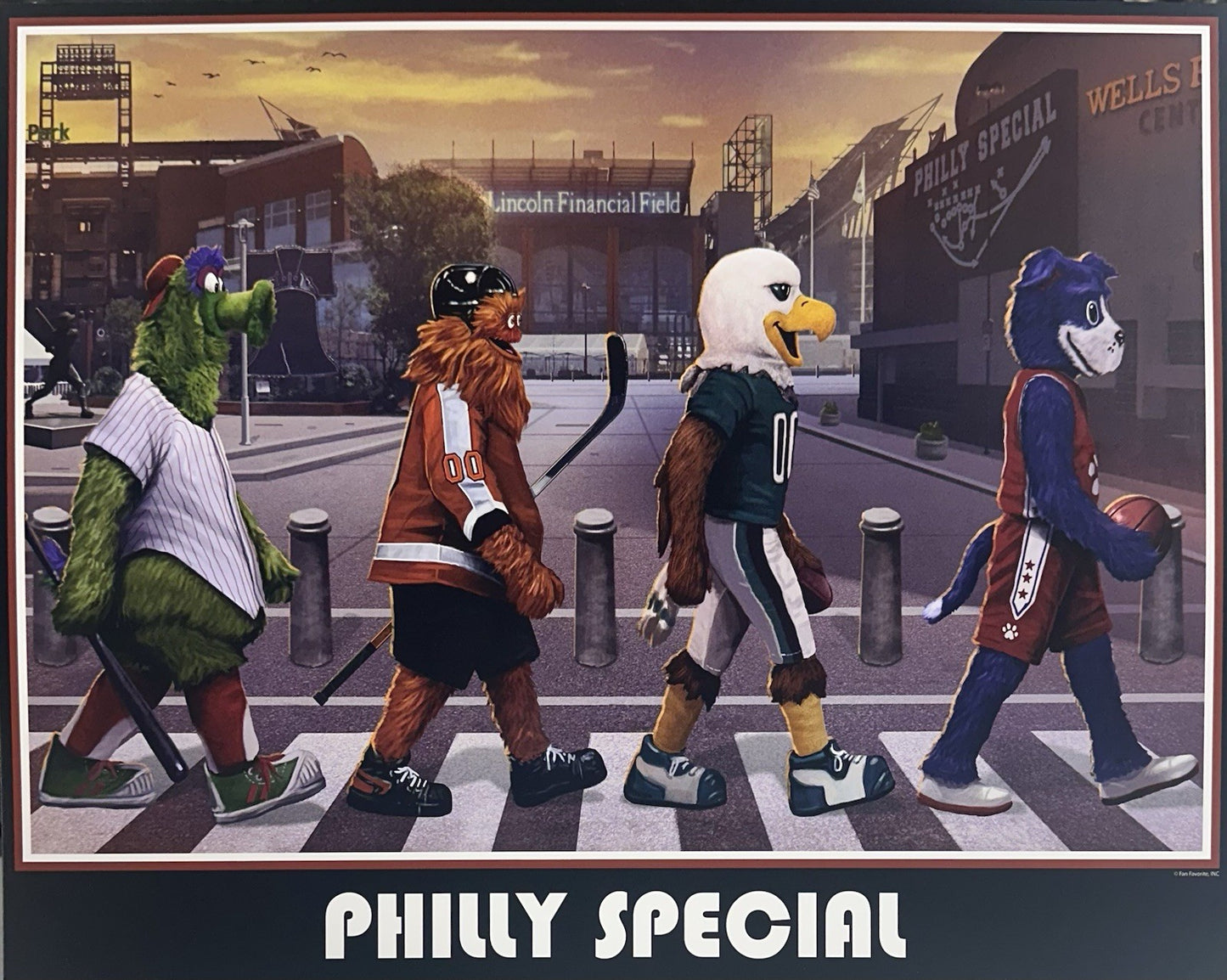 Philadelphia Mascots Philly Special 16x20 Framed Litho Photo Phillies Eagles