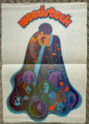 Woodstock Press Release Program 1970’s Original Color Poster Complete Nice