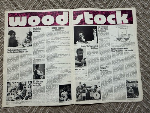 Woodstock Press Release Program 1970’s Original Color Poster Complete Nice