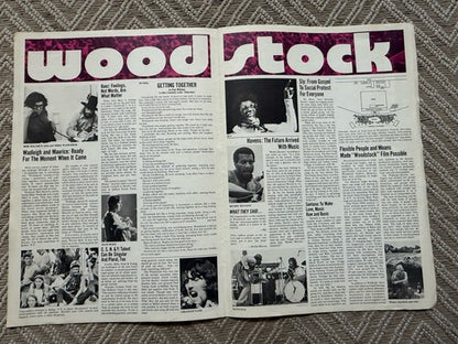 Woodstock Press Release Program 1970’s Original Color Poster Complete Nice