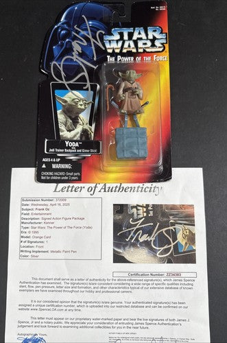 STAR WARS JEDI MASTER YODA ACTION FIGURE FRANK OZ SIGNED Mint Auto Jsa Loa New