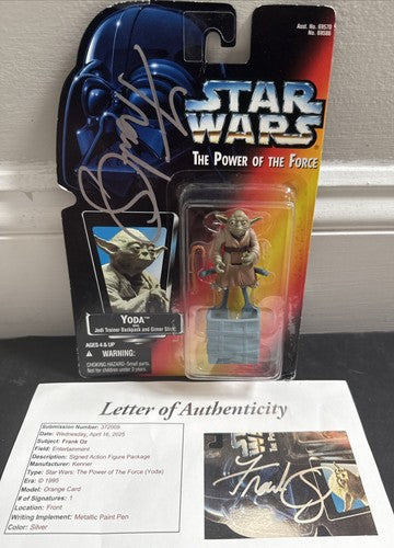 STAR WARS JEDI MASTER YODA ACTION FIGURE FRANK OZ SIGNED Mint Auto Jsa Loa New