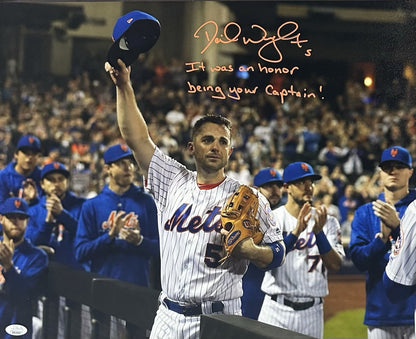 David Wright Signed Final Game Mets #5 Honor Captain Auto 16x20 Framed Photo JSA