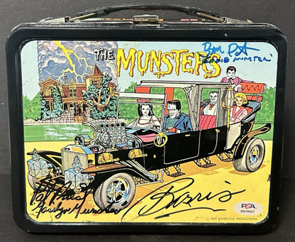 The Munsters Signed Kayro 1965 Lunchbox Pat Priest Butch Patrick Barris Auto Psa