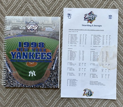 1998 NEW YORK YANKEES POST-SEASON MEDIA GUIDE WORLD SERIES CHAMPS W/ Press Notes