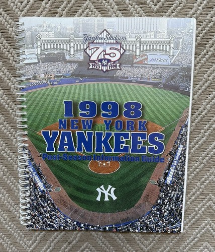 1998 NEW YORK YANKEES POST-SEASON MEDIA GUIDE WORLD SERIES CHAMPS W/ Press Notes