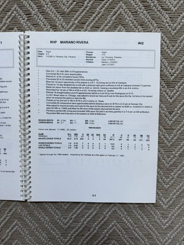 1998 NEW YORK YANKEES POST-SEASON MEDIA GUIDE WORLD SERIES CHAMPS W/ Press Notes