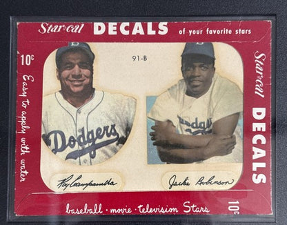 1952 STAR-CAL DECALS #91B Jackie ROBINSON Campanella Sgc AUTHENTIC Clean Sealed