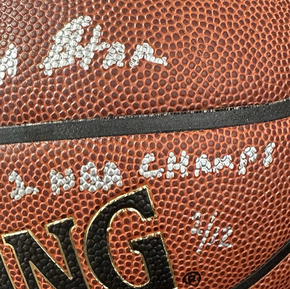 Jerry West Signed Spalding I/O Basketball Lakers 4 Stat HOF Auto Fanatics COA