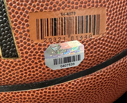 Jerry West Signed Spalding I/O Basketball Lakers 4 Stat HOF Auto Fanatics COA