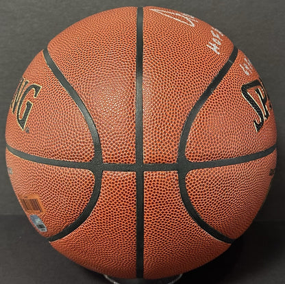 Jerry West Signed Spalding I/O Basketball Lakers 4 Stat HOF Auto Fanatics COA