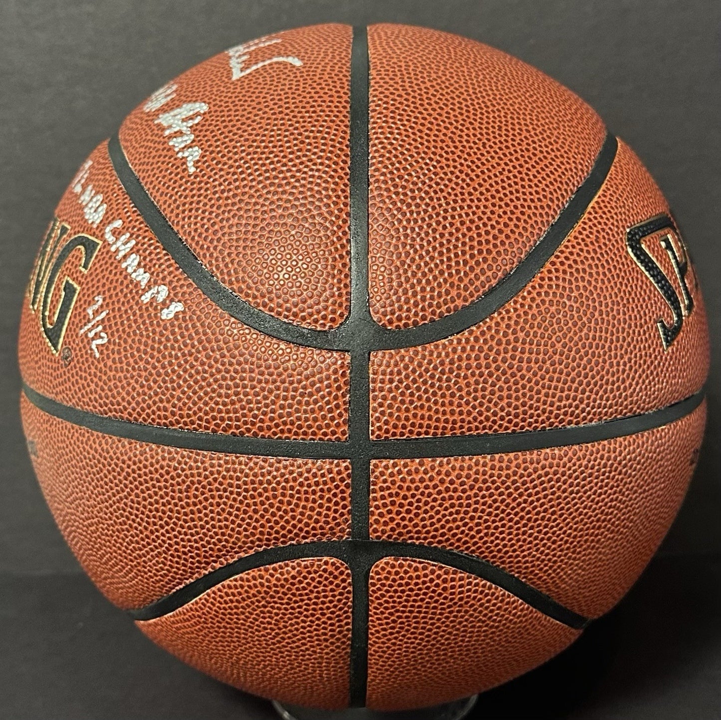 Jerry West Signed Spalding I/O Basketball Lakers 4 Stat HOF Auto Fanatics COA