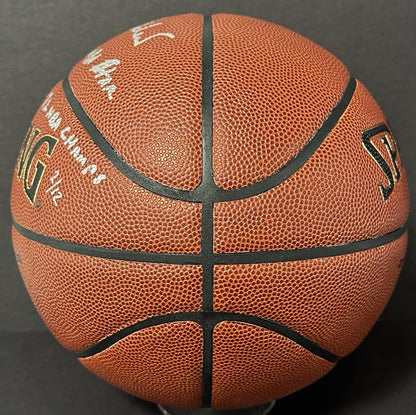 Jerry West Signed Spalding I/O Basketball Lakers 4 Stat HOF Auto Fanatics COA