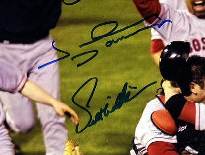 2004 Red Sox Team Signed Celebration 16x20 Framed Photo 11 Auto Lowe Damon BAS