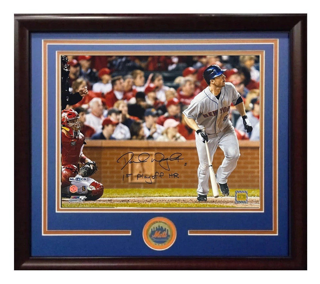 David Wright Signed 16x20 Framed Photo 2006 NLCS 1st Playoff HR Auto Mets COA