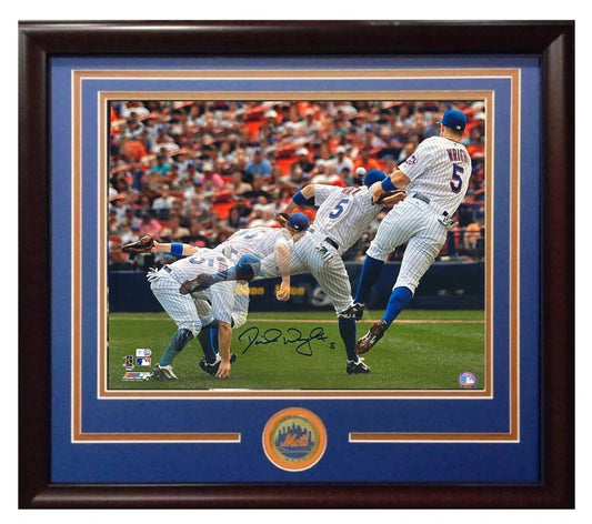 David Wright Signed 16x20 Framed Triple Exposure Photo Ny Mets Auto MLB Holo COA