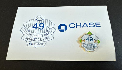Ny Yankees RON GUIDRY DAY 2003 #49 Retired CHASE BANK Pin Sga Gator New Mint