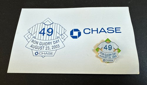Ny Yankees RON GUIDRY DAY 2003 #49 Retired CHASE BANK Pin Sga Gator New Mint