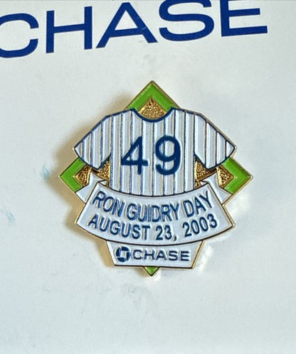 Ny Yankees RON GUIDRY DAY 2003 #49 Retired CHASE BANK Pin Sga Gator New Mint