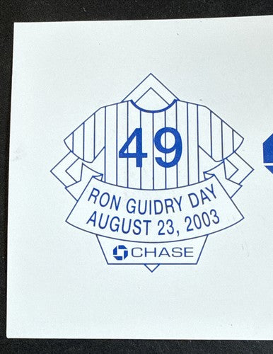 Ny Yankees RON GUIDRY DAY 2003 #49 Retired CHASE BANK Pin Sga Gator New Mint