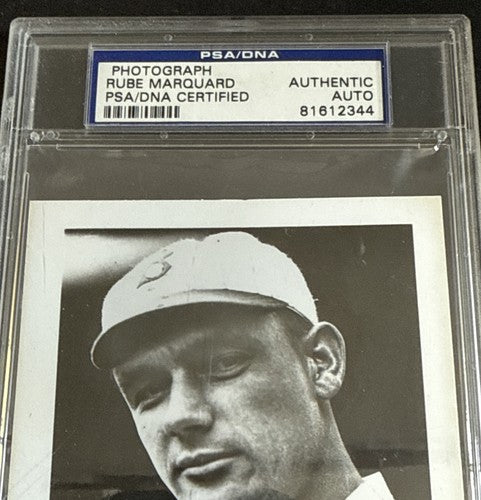 Rube Marquard Signed HOF Photo Postcard PSA/DNA Mint Blue Auto No Hitter