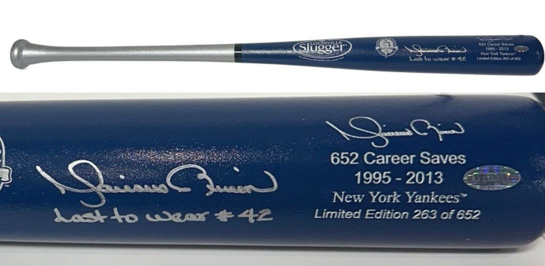 Mariano Rivera Signed LS Final Season Bat Yankees Last #42 Auto LE Steiner HOF
