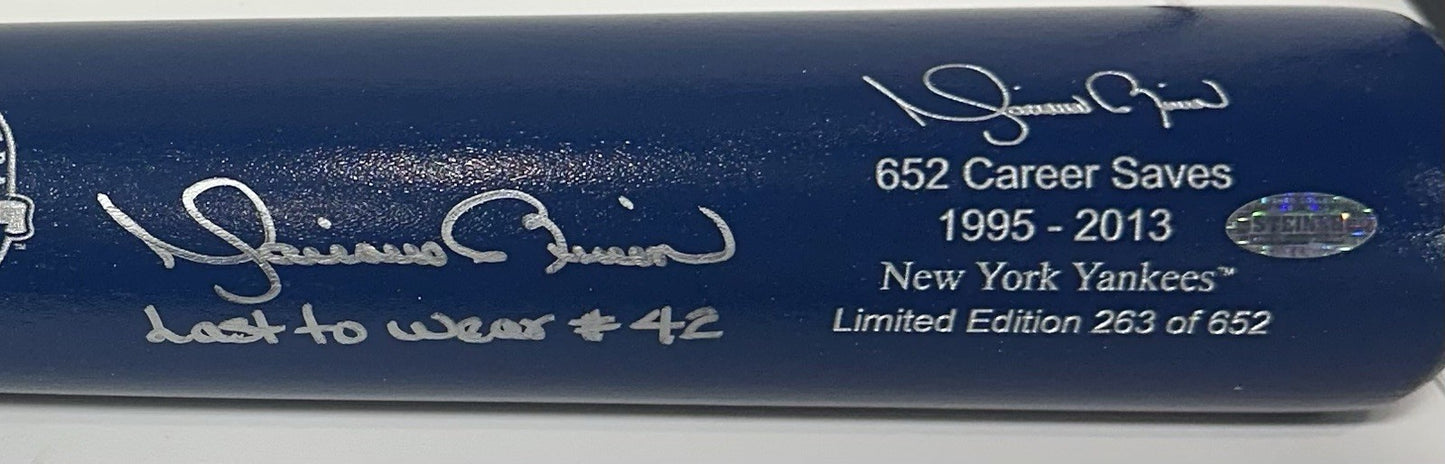 Mariano Rivera Signed LS Final Season Bat Yankees Last #42 Auto LE Steiner HOF